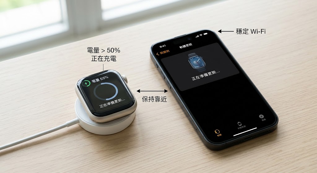 Apple Watch 更新卡在準備中
