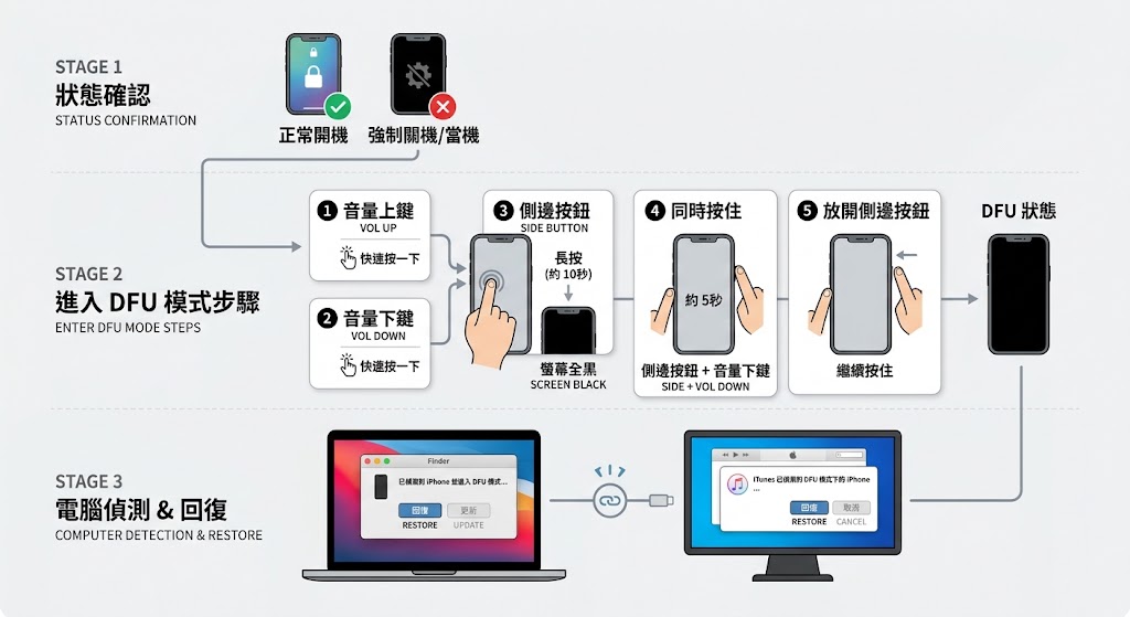 iPhone dfu模式修復 iPhone 當機