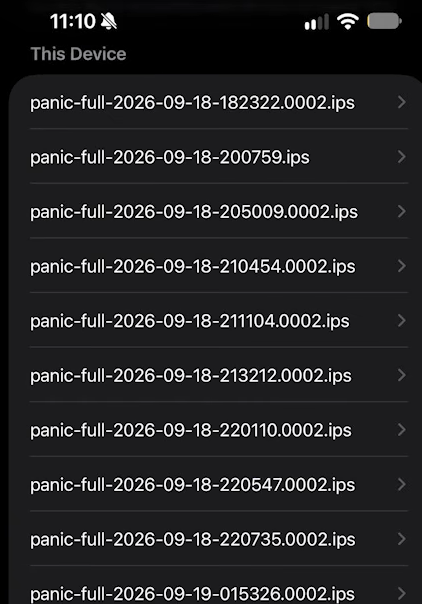 iPhone18 Pro Panic-Full恐慌重啟