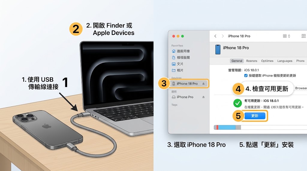 iPhone18 軟體更新卡住進入復原模式