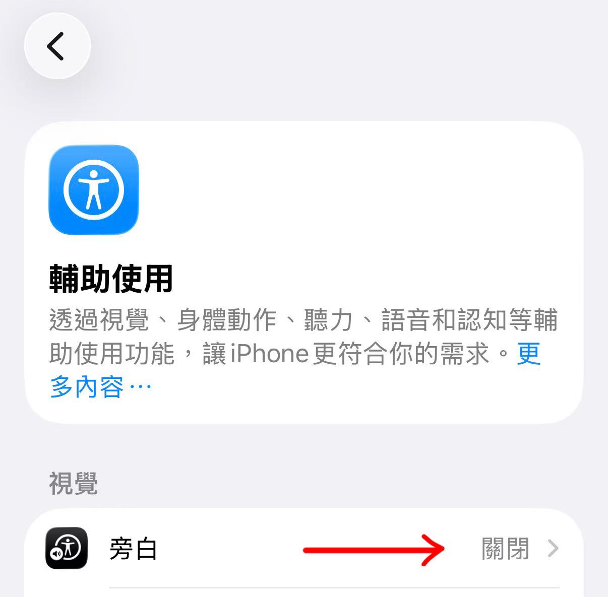 關閉iPhone旁白VoiceOver功能